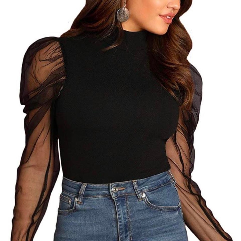 Mesh Long Sleeve Top